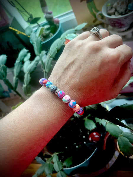 Clay beaded bracelet