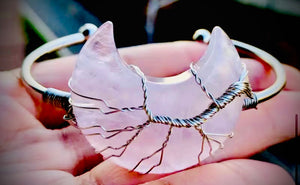 Rose quartz moon bracelet