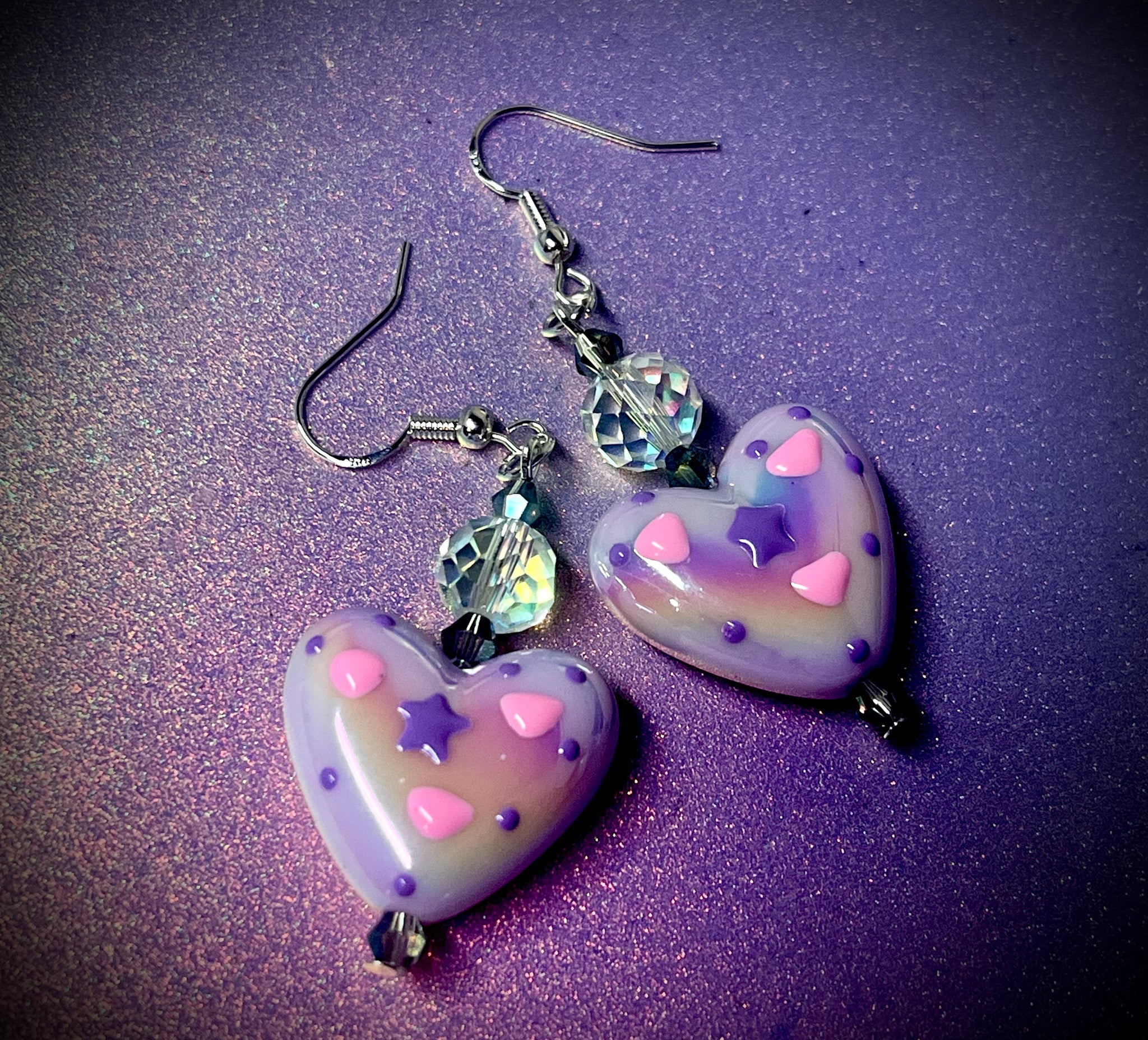 Retro heart dangles