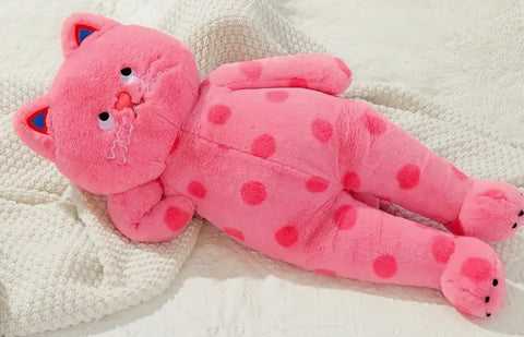 Jumbo 24 inch personalized polka dot cat plushie