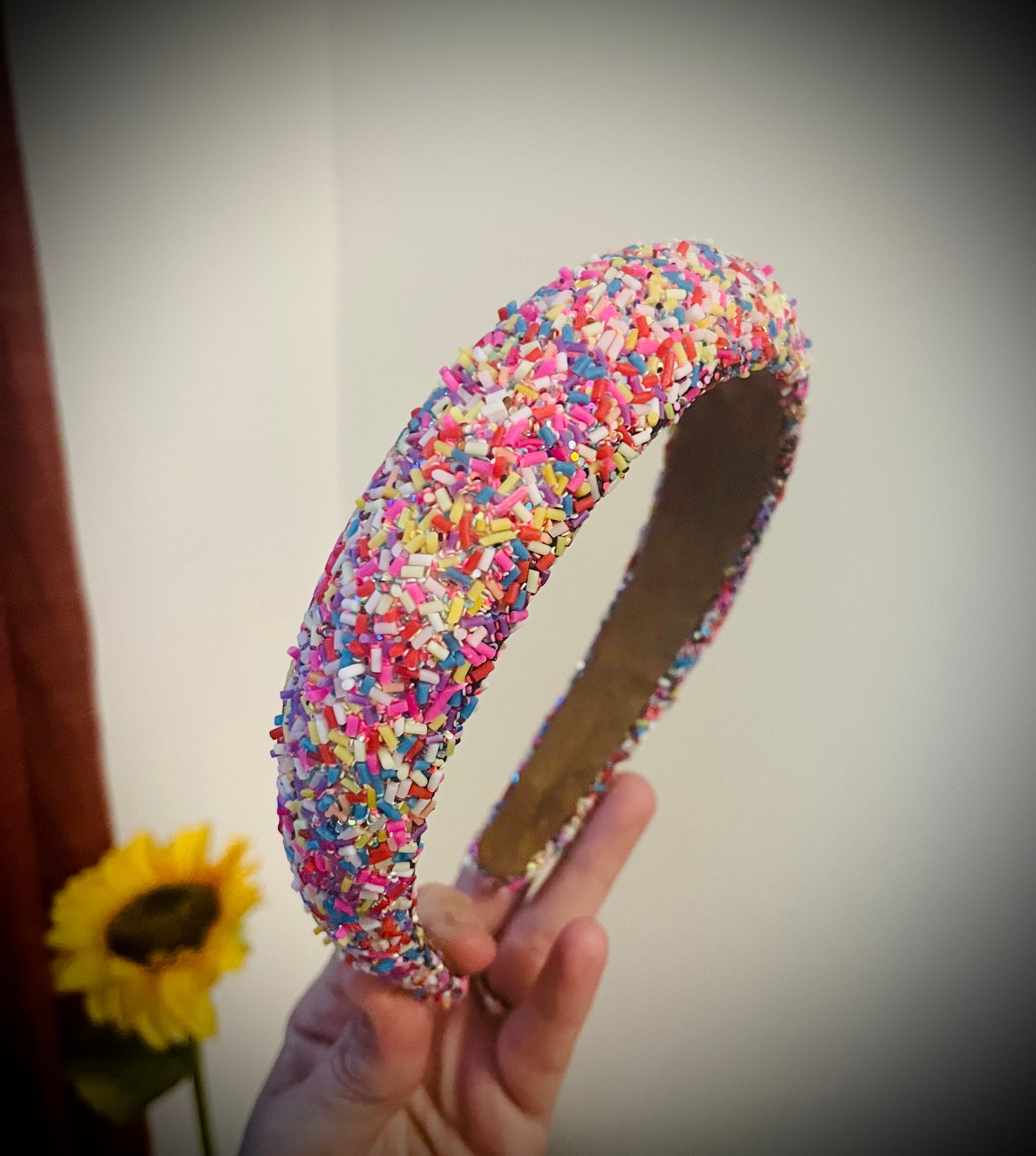 Rainbow sprinkles chunky headband