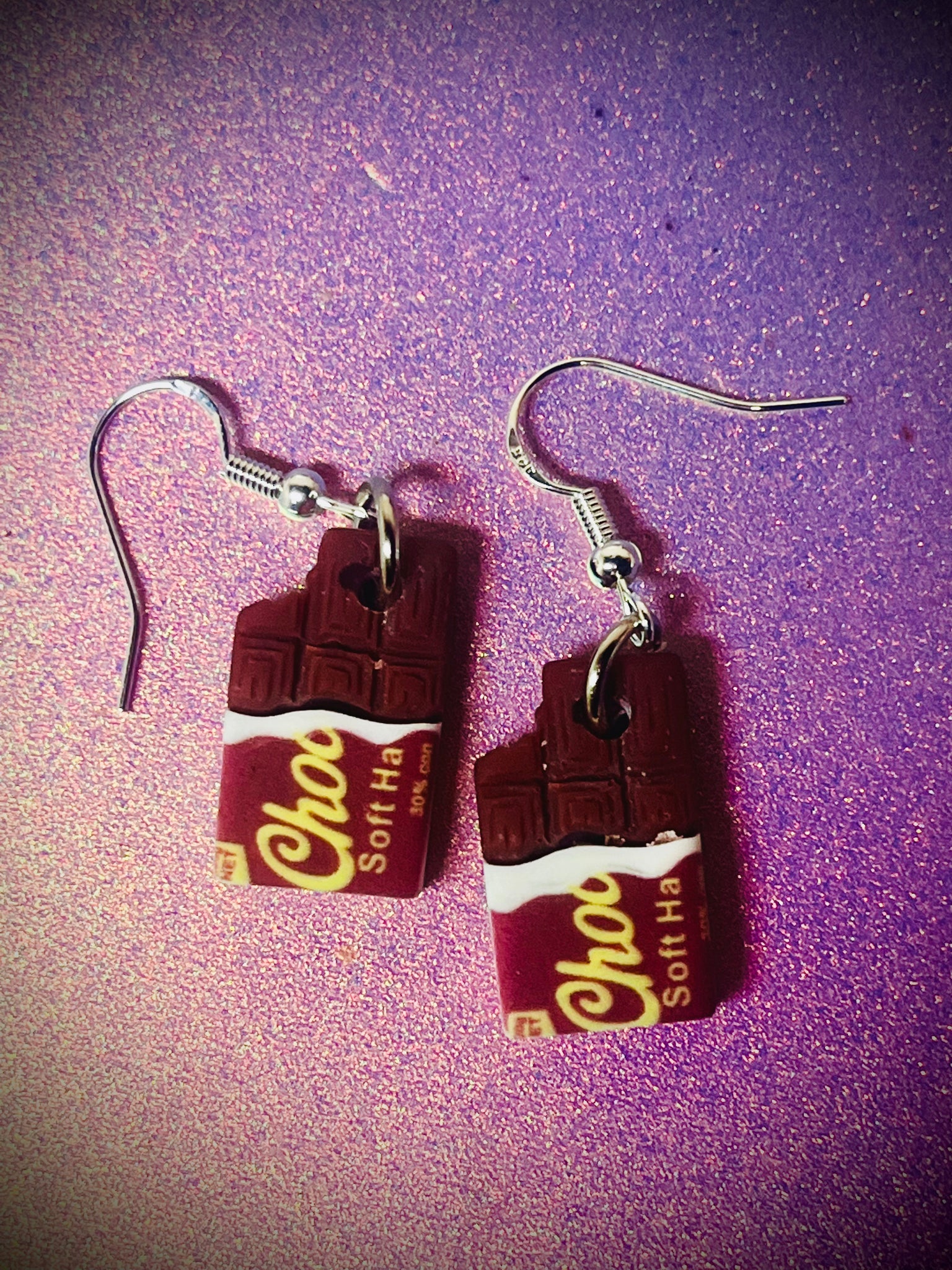 Chocolate bar earrings