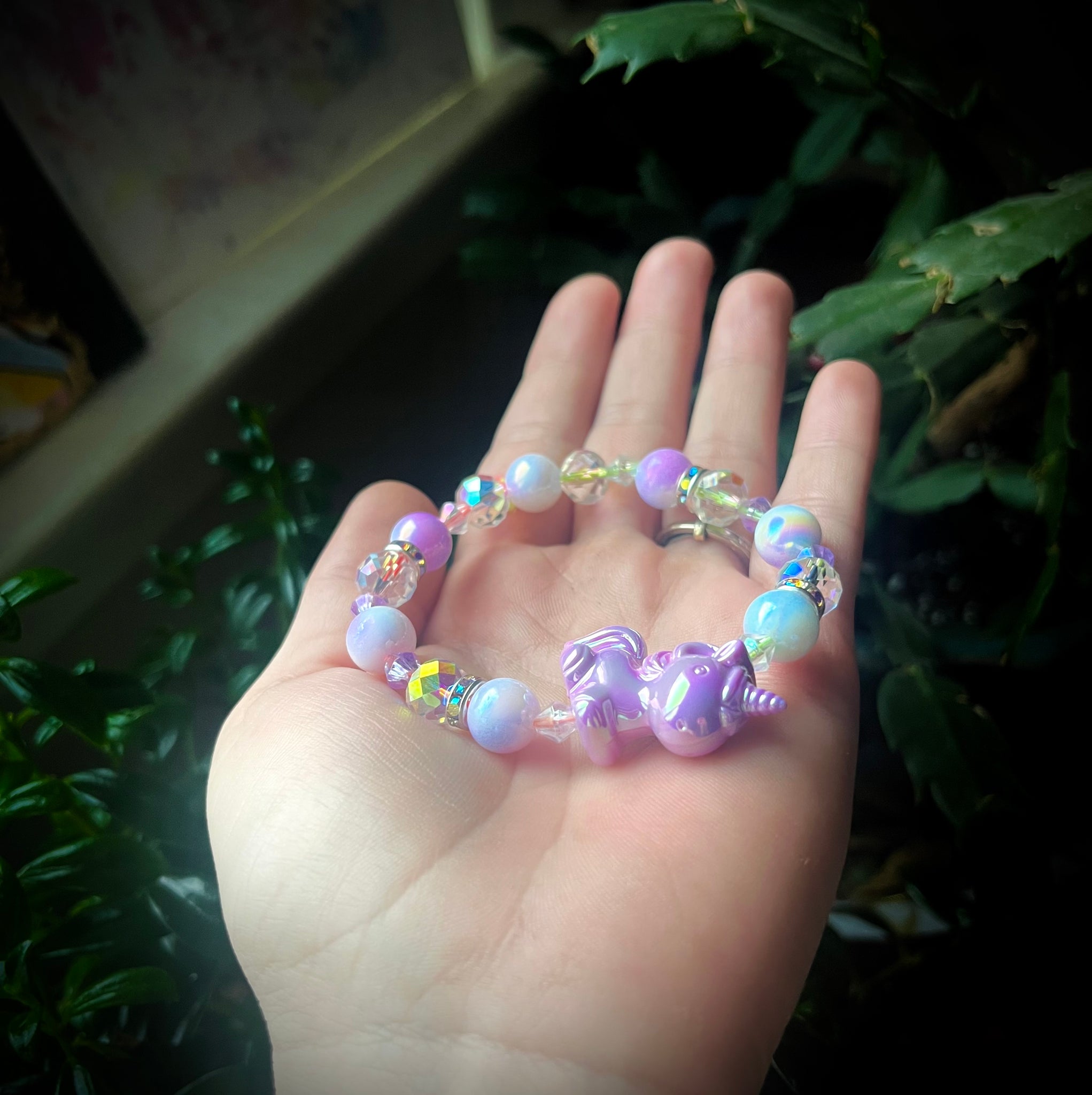 Purple unicorn bracelet