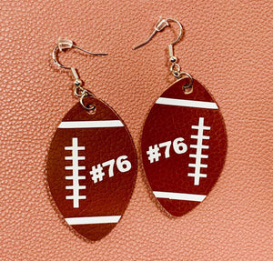 Custom faux leather Football earrings