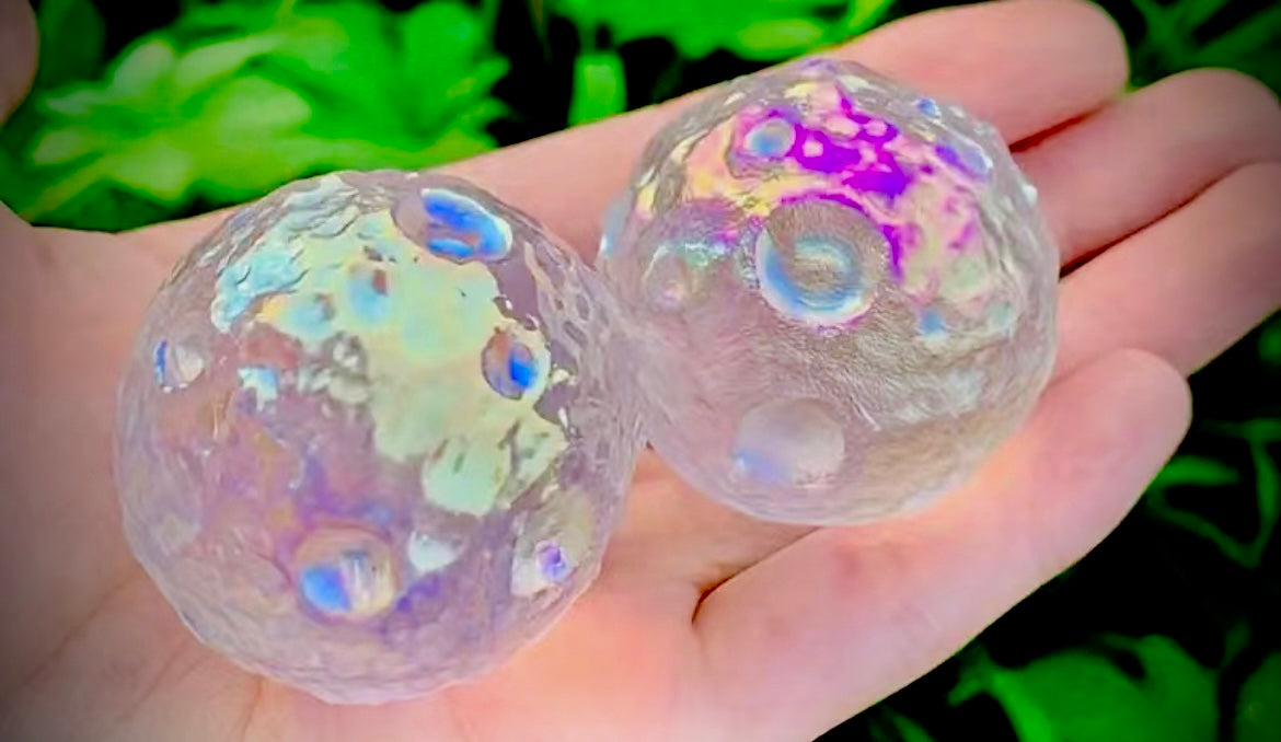 Rainbow titanium aura quartz moon