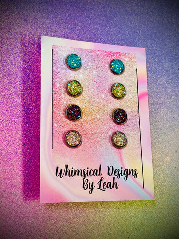 8 mm Druzy stud pack