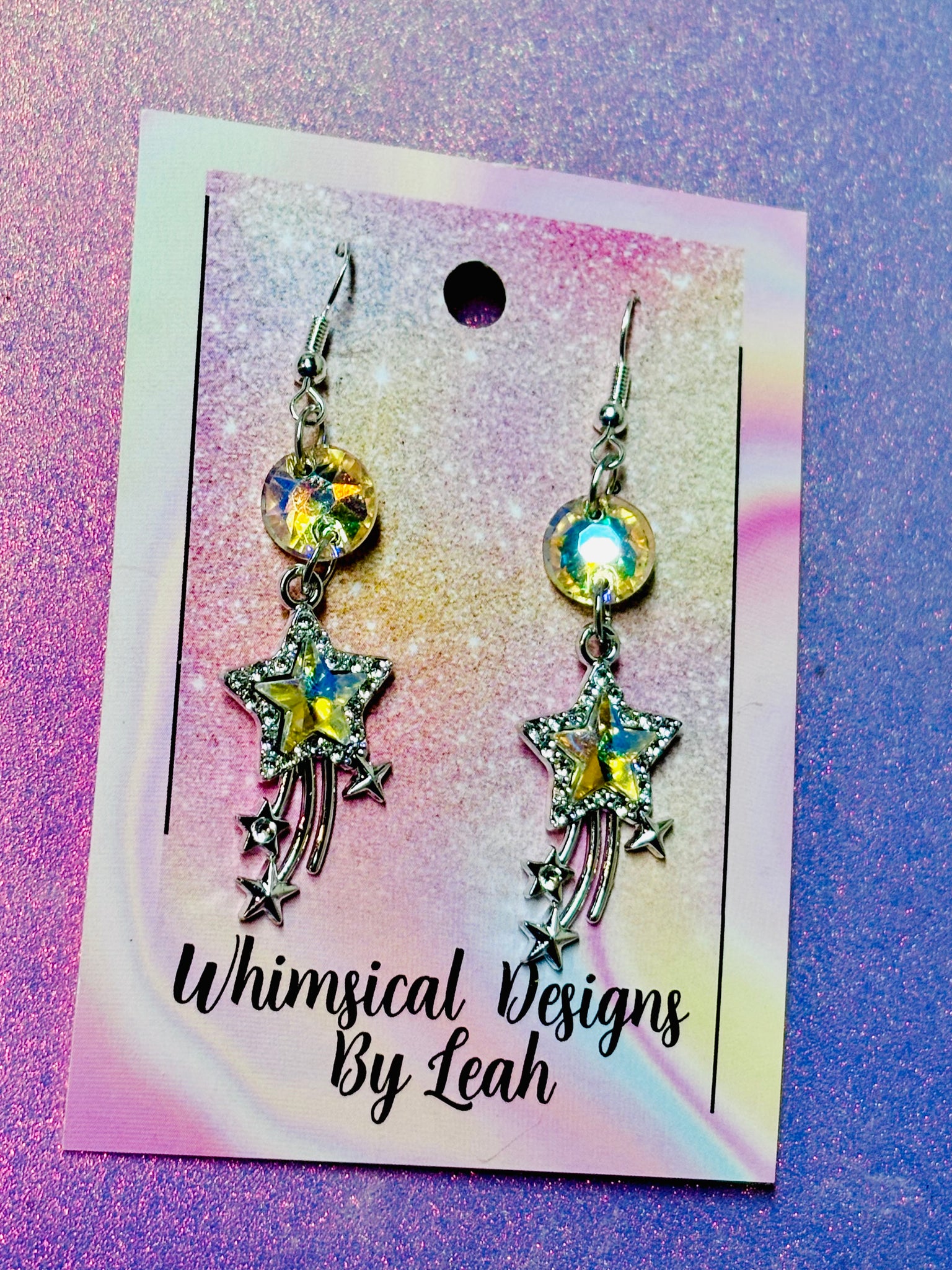 Shooting star dangle earrings