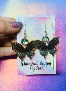 Black butterfly dangles