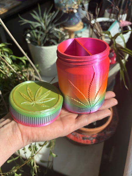 Gradient Rainbow dual compartment jar