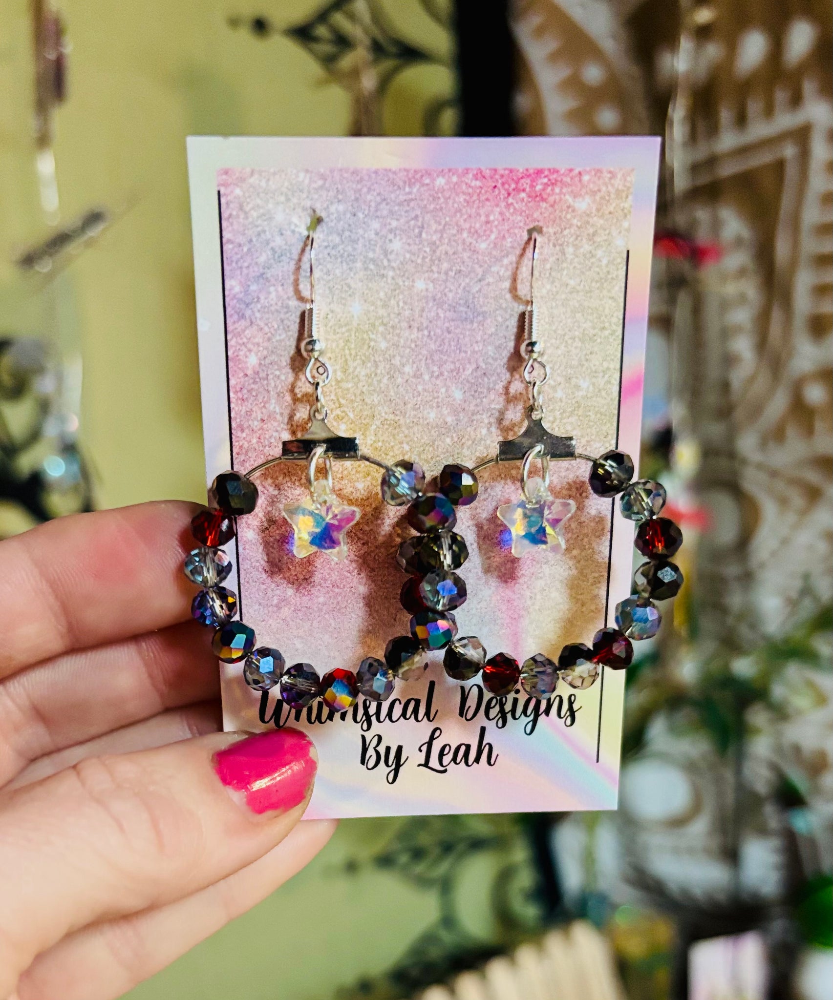Austrian crystal Beaded hoop earrings