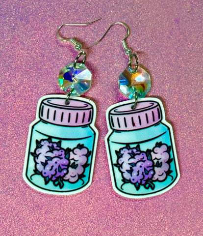 Prescription weed dangle earrings