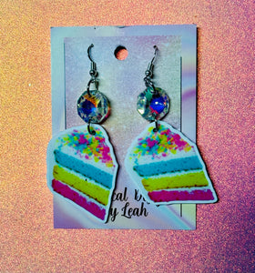 Birthday cake earrings