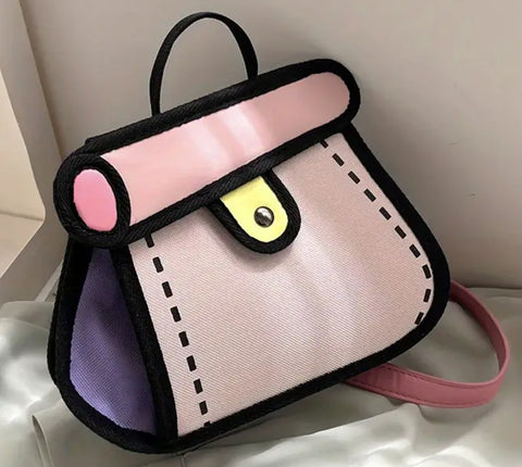 Pink cartoon customizable purse