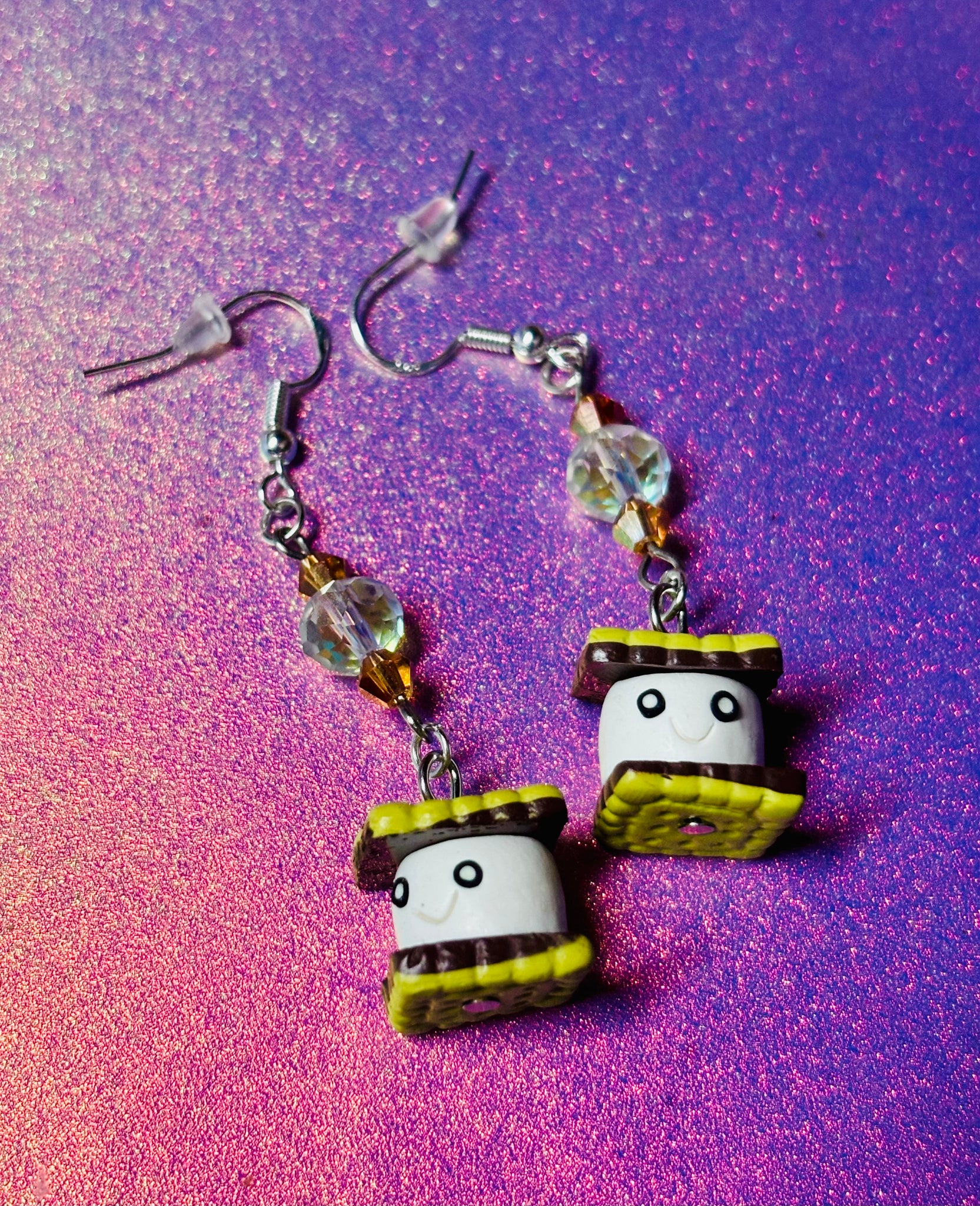 S'mores dangle earrings