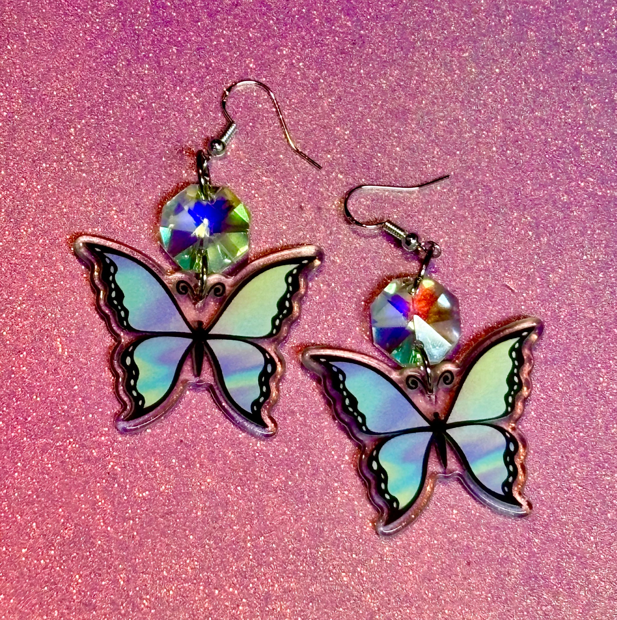Butterfly dangle earrings