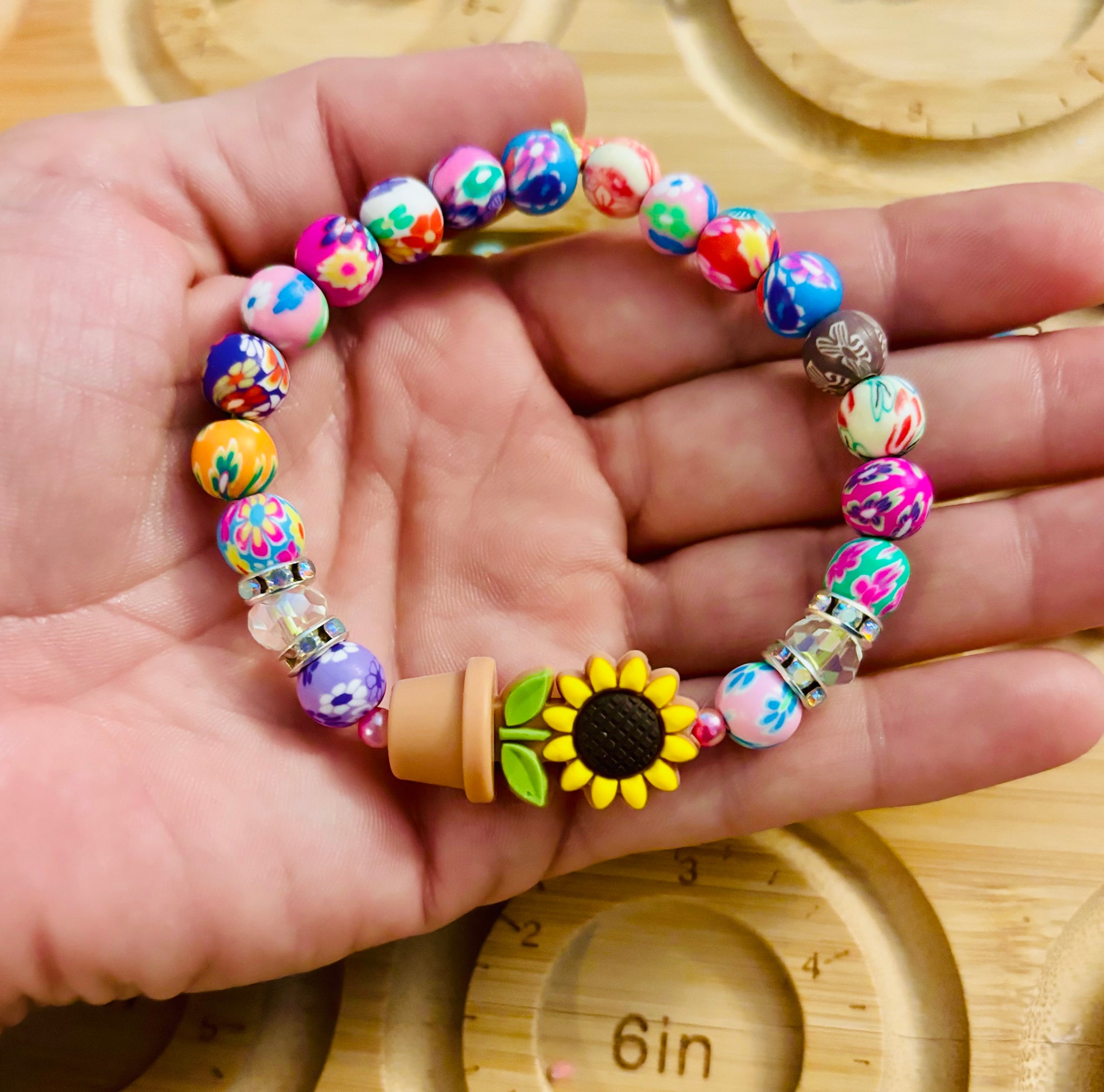 Sunflower beaded bracelet
