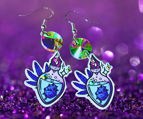 Potion bottle stoner earrings