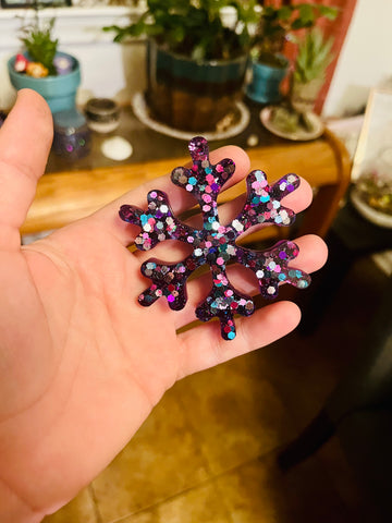 Purple snowflake ornament