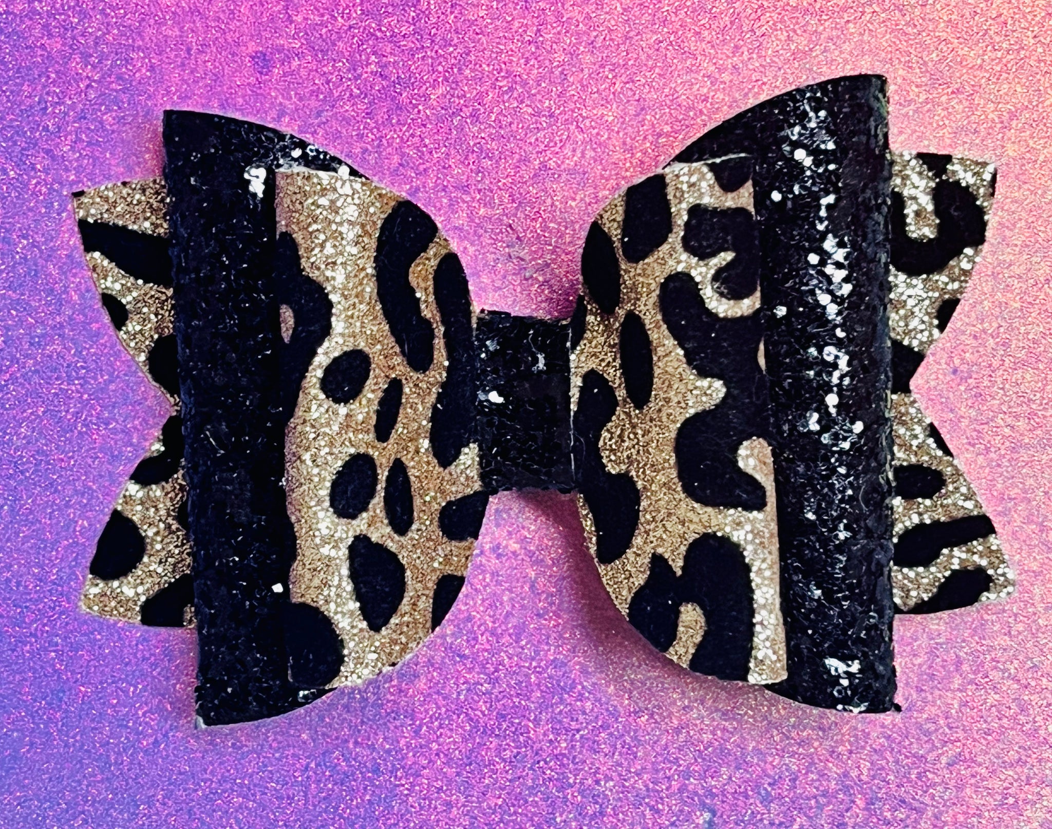 Cheetah print hair bow