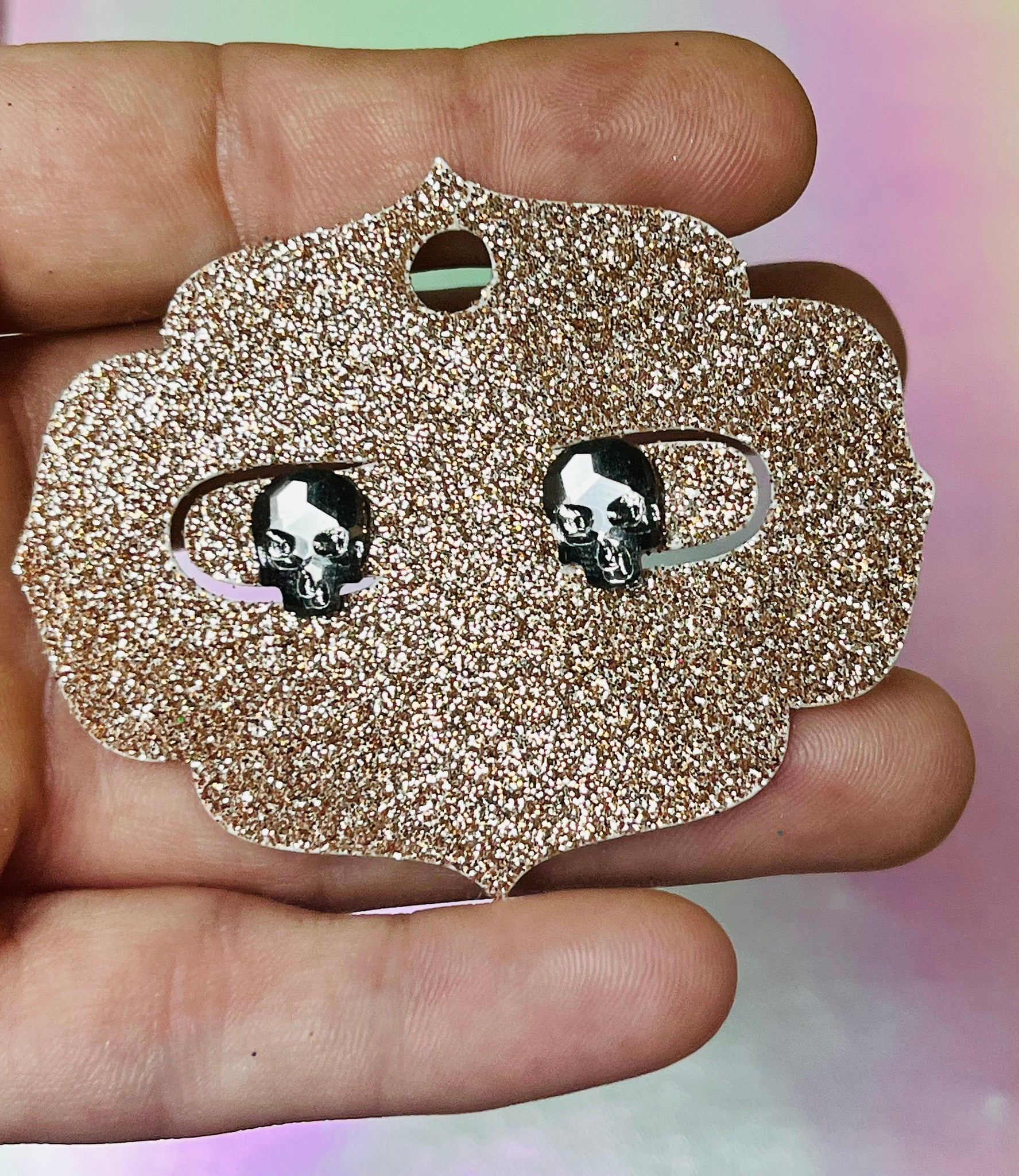 Black skull stud earrings