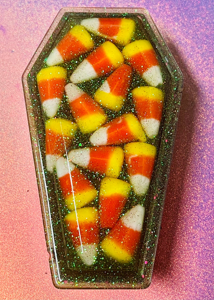 Candy corn coffin trinket box