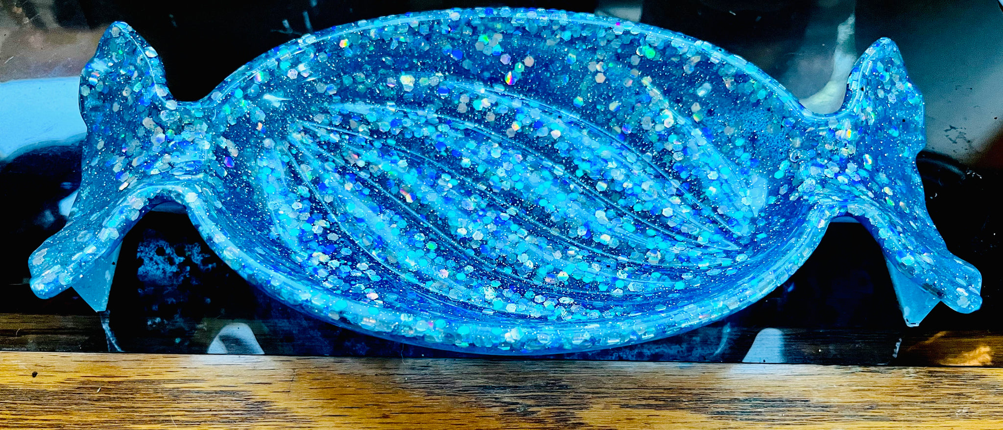 Blue candy dish
