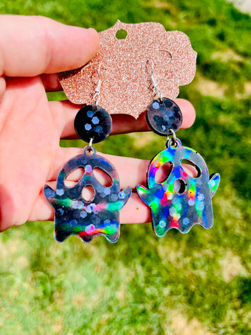 Holographic ghost earrings