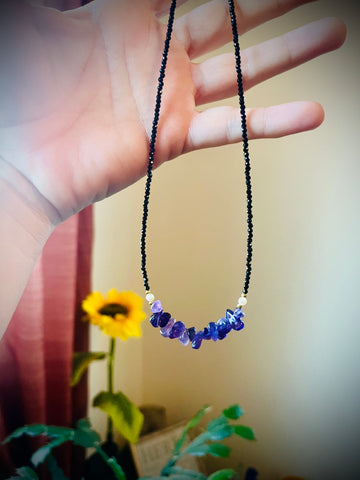 Amethyst chip necklace