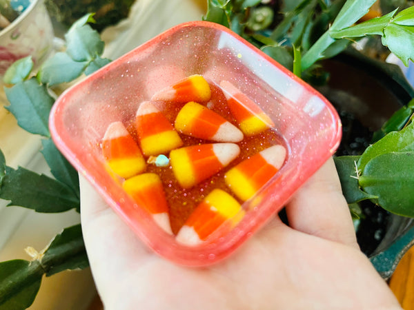 Candy corn trinket dish