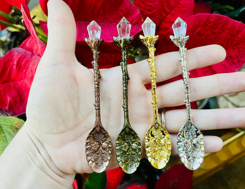 Faux crystal mini spoon
