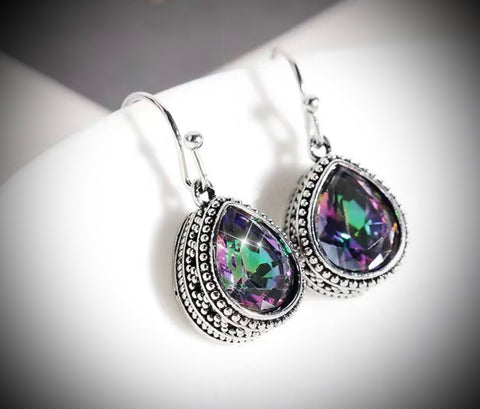 Faceted gemstone earrings