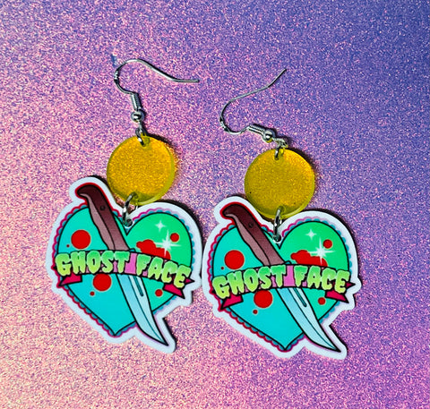Ghostface scream earrings