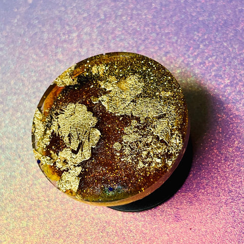 Gold glitter phone grip