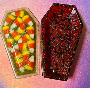 Candy corn coffin trinket box