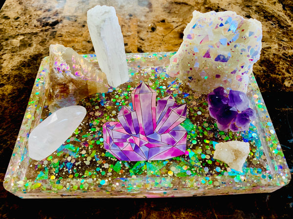 Selenite infused Crystal charging tray