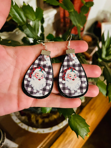 Vintage santa dangle earrings
