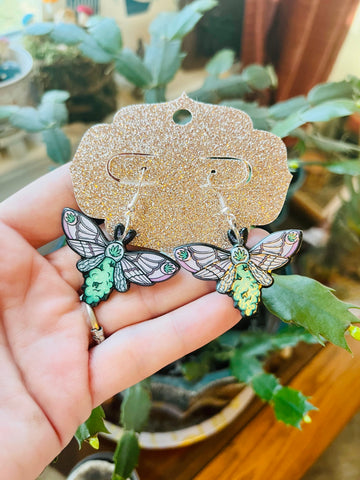 Weed butterfly dangle earrings