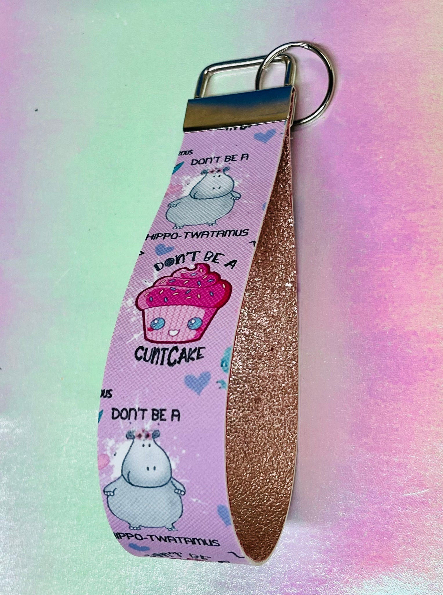 Dont be a cuntcake wristlet keychain