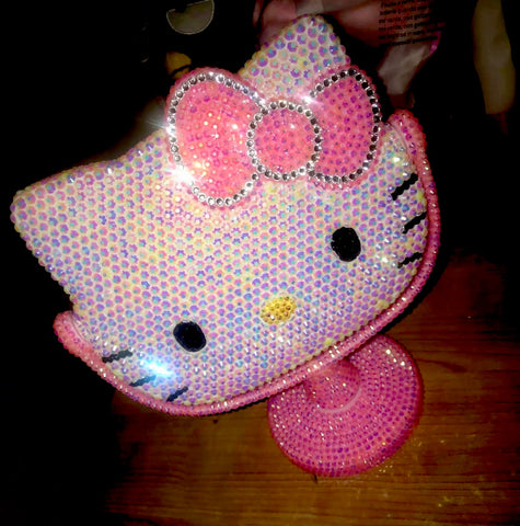 Anime kitty bling mirror