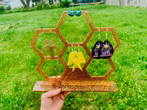 Honeycomb earring holder