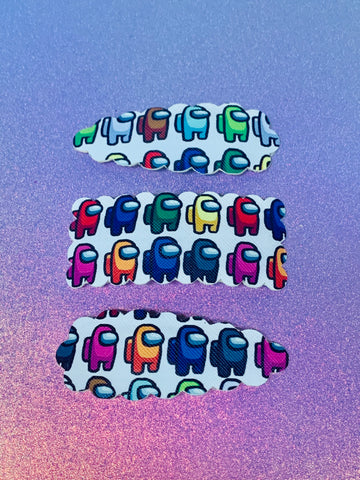 Among us hair clip set