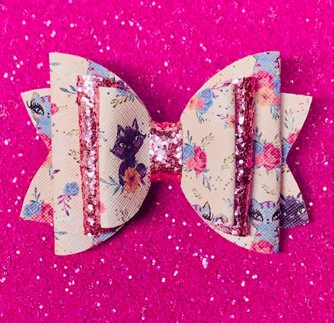 Pink kitty cat bow