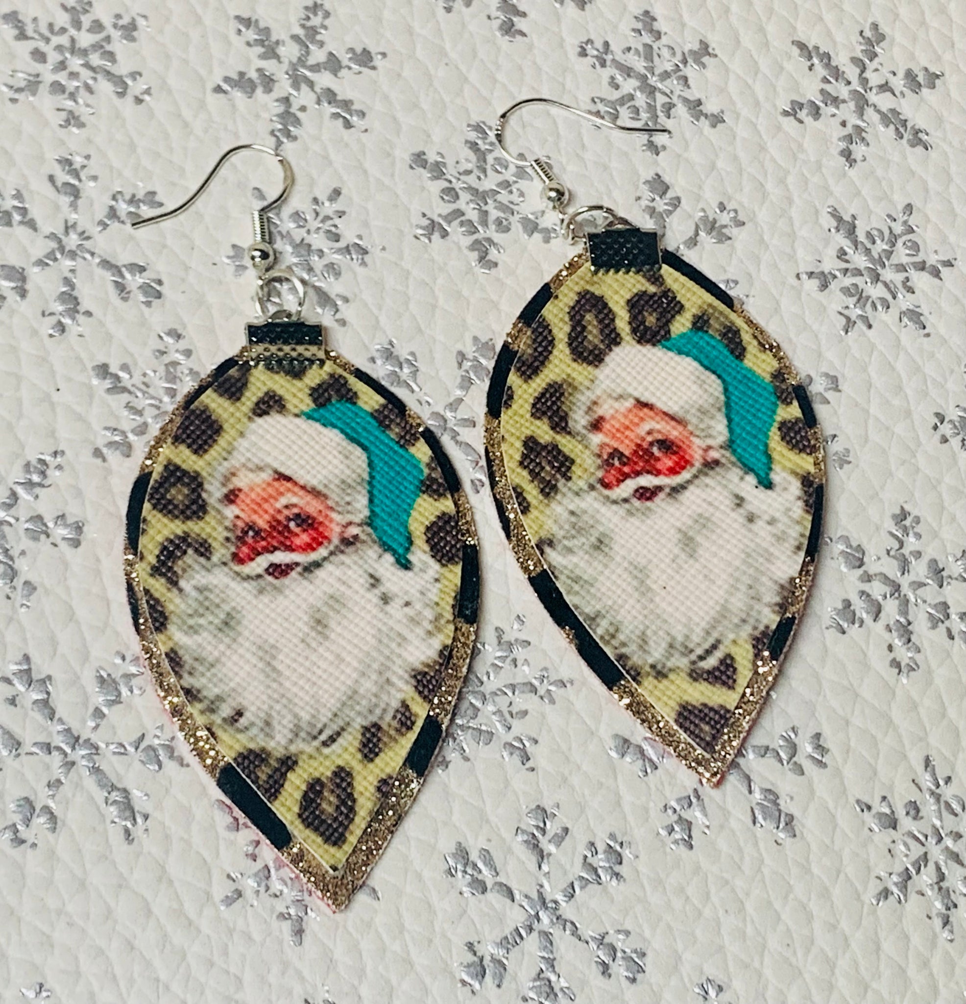 Santa dangle earrings