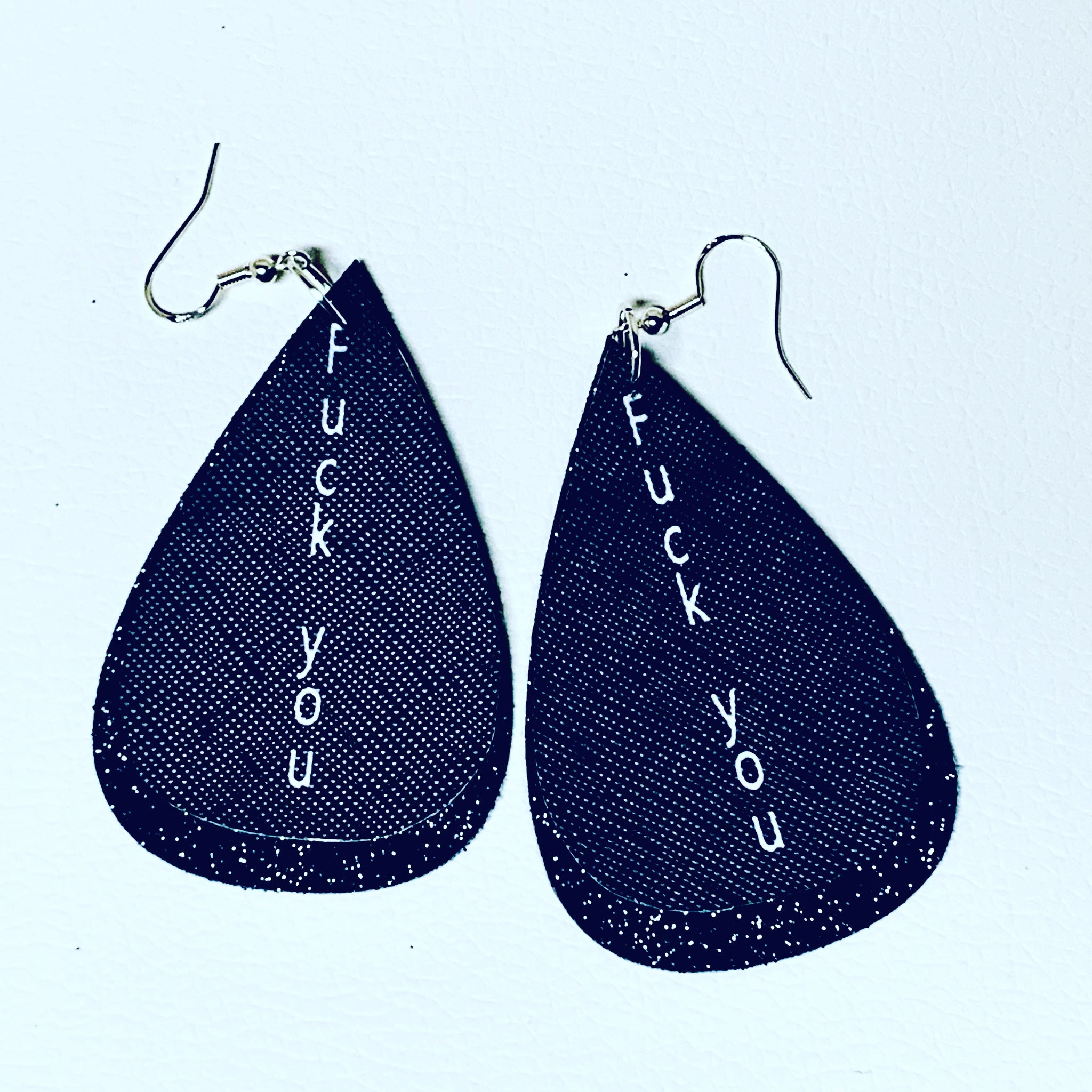“fuck you” dangle earrings