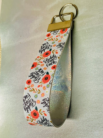 Cuss word wristlet keychain