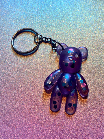 Purple bear keychain