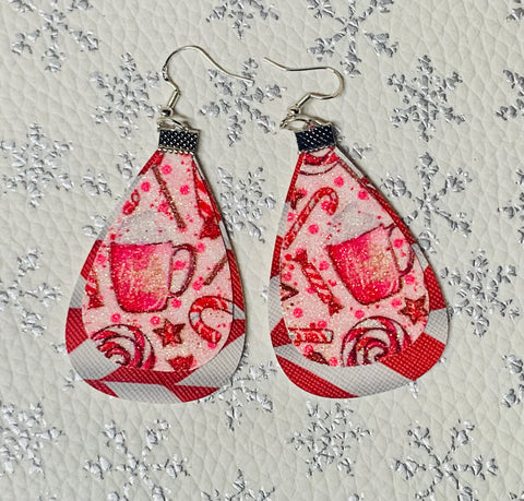 Peppermint Hot cocoa dangle earrings