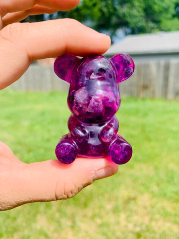 Purple amethyst teddy bear